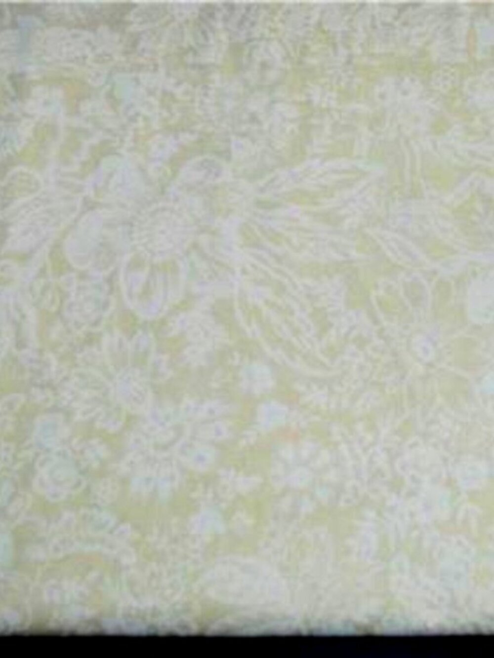 Cream Floral on Pale Yellow Brushed Cotton Fabric 108" wide x 38" long